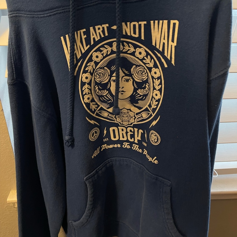 blue obey hoodie